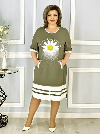 Muodikas mekko kukilla