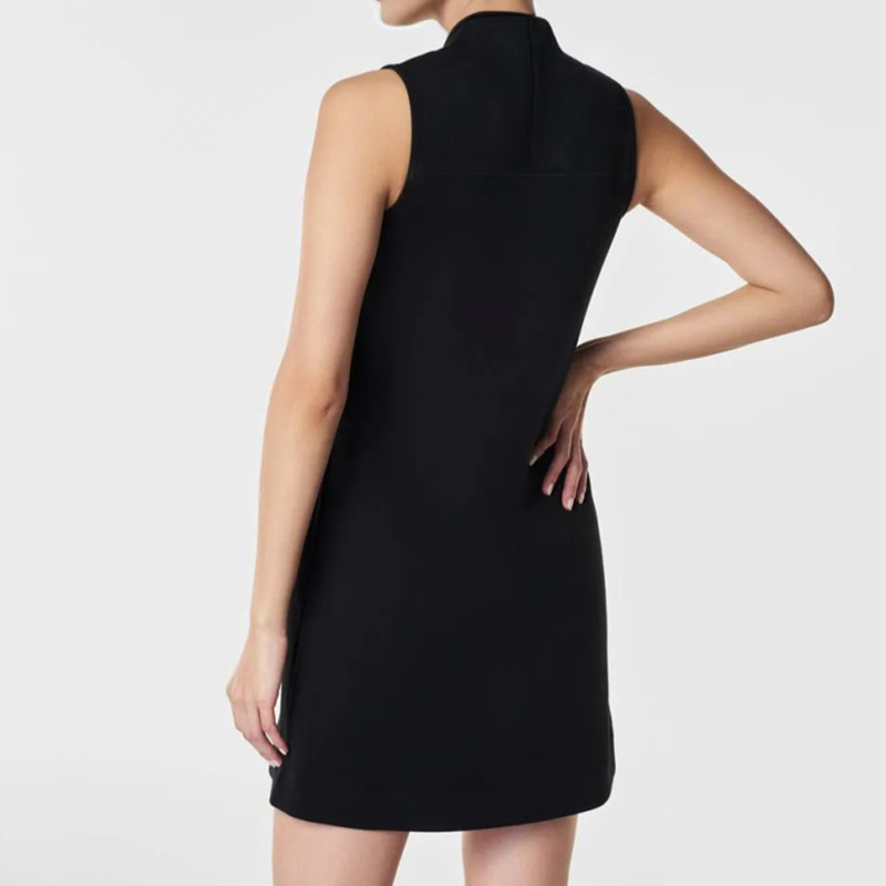 Naisten elegantti hihaton V-pääntie mekko