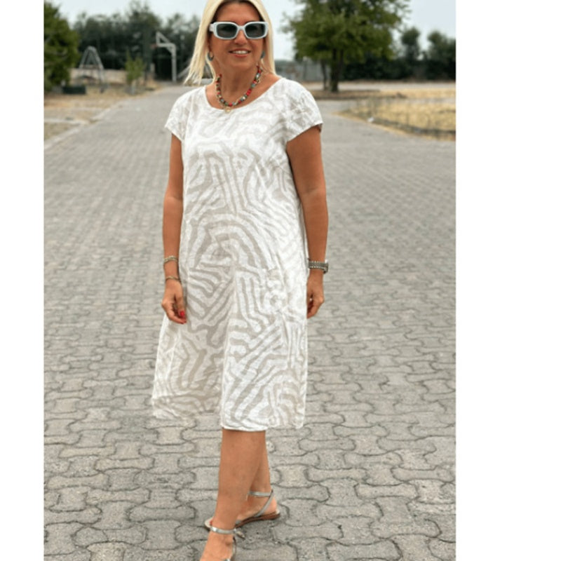 Boho Vintage Rento Painettu Mekko