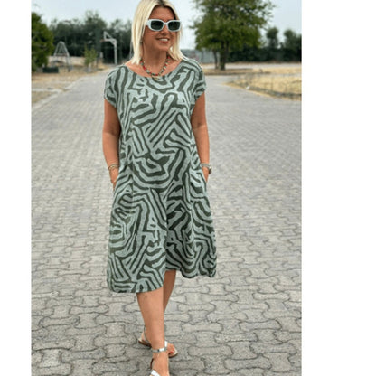 Boho Vintage Rento Painettu Mekko