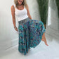 Ethnic Paisley Print Elastinen Patchwork-Waist kevyet housut