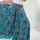 Ethnic Paisley Print Elastinen Patchwork-Waist kevyet housut