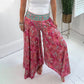 Ethnic Paisley Print Elastinen Patchwork-Waist kevyet housut