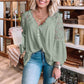 Boho Chic V-aukkoinen kukkakuvioinen pitsipusero