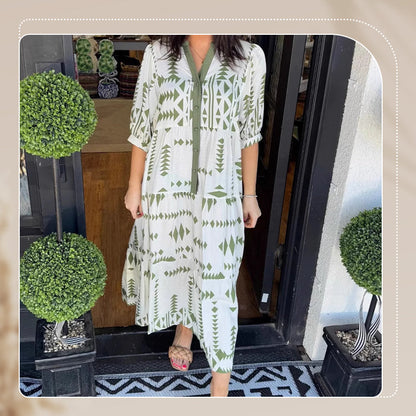 Naisten boho-tyylinen ilmava midimekko