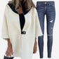 Naisten rento Stand Collar Half-zip takki