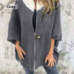 Naisten rento Stand Collar Half-zip takki