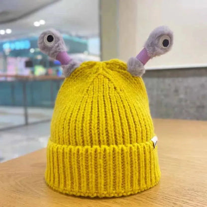 ✨Talvivanhempi-lapsi söpö hehkuva pieni hirviöneulottu hattu ✨