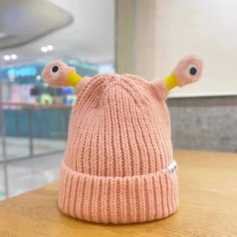 ✨Talvivanhempi-lapsi söpö hehkuva pieni hirviöneulottu hattu ✨