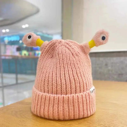 ✨Talvivanhempi-lapsi söpö hehkuva pieni hirviöneulottu hattu ✨