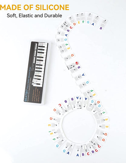 Removable piano keyboard note labels