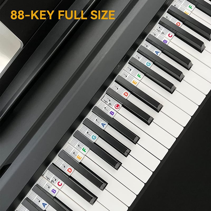 Removable piano keyboard note labels