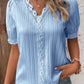 V kaula-aukko Plain Lace Elegantti paita