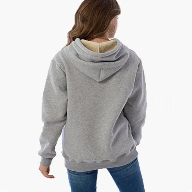 Warm lambskin hooded sports hoodie jacket - dressowy